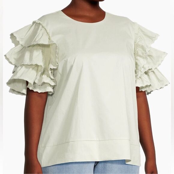 Harshman Green Cotton Top(Size Large) - Picture 1 of 7